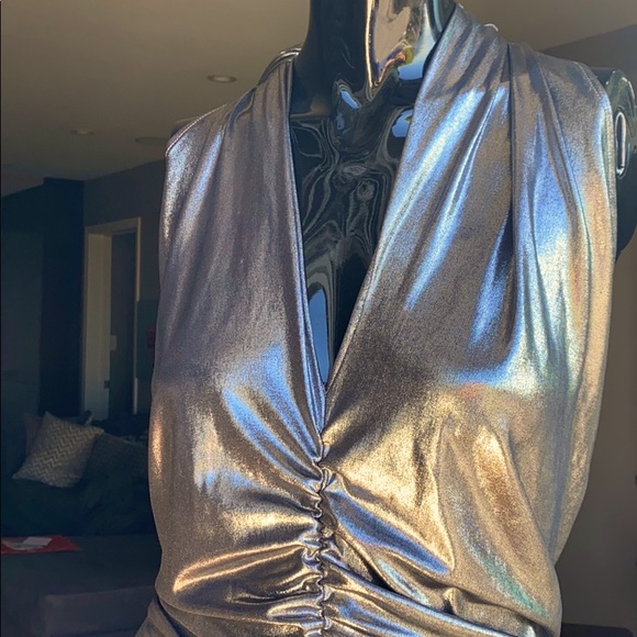 Thayer Dresses & Skirts - Beautiful Silver Lame NYE Dress by THAYER